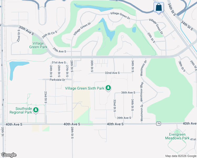 map of restaurants, bars, coffee shops, grocery stores, and more near 3017 33rd Street South in Moorhead
