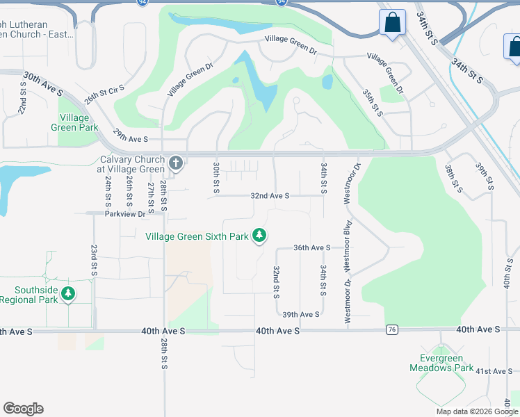 map of restaurants, bars, coffee shops, grocery stores, and more near 3118 32nd Avenue South in Moorhead