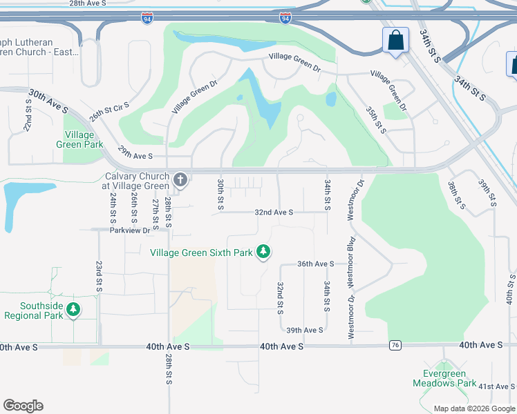 map of restaurants, bars, coffee shops, grocery stores, and more near 3118 32nd Avenue South in Moorhead