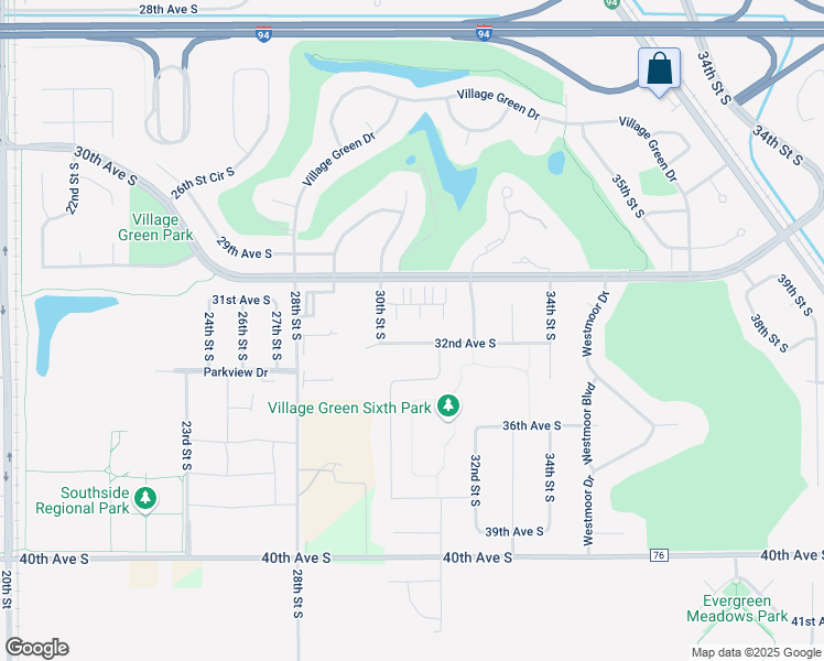 map of restaurants, bars, coffee shops, grocery stores, and more near 3028 32nd Avenue South in Moorhead