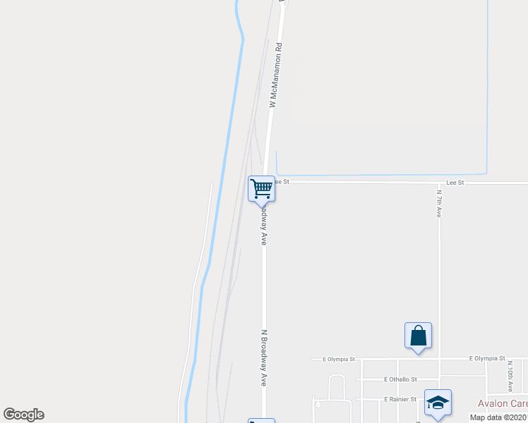 map of restaurants, bars, coffee shops, grocery stores, and more near 1201 North Broadway Avenue in Othello