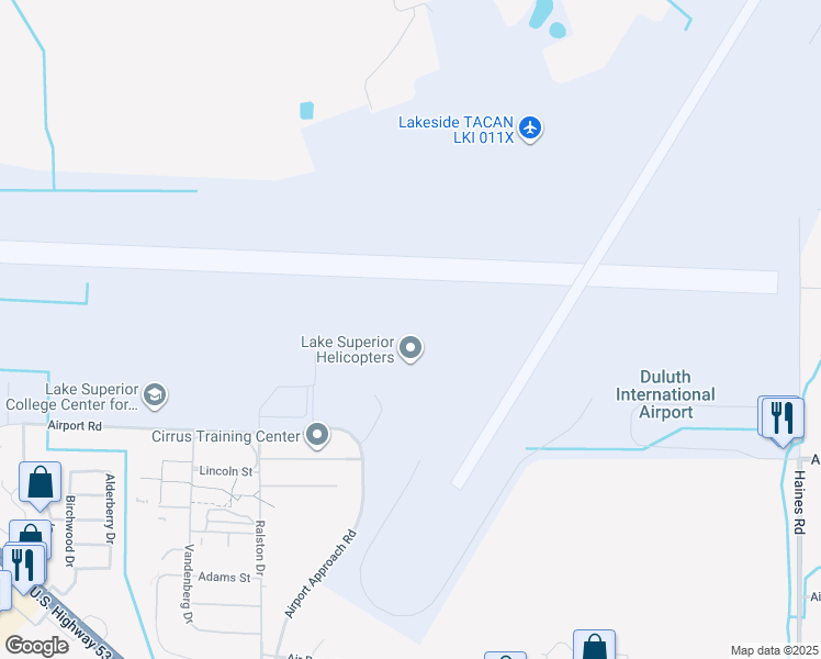 map of restaurants, bars, coffee shops, grocery stores, and more near in DLTH FED PRIS