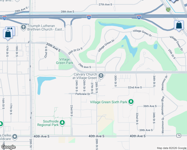 map of restaurants, bars, coffee shops, grocery stores, and more near 2738 31st Avenue South in Moorhead