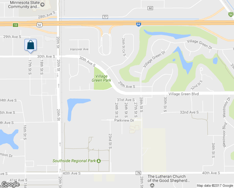 map of restaurants, bars, coffee shops, grocery stores, and more near 2701 Village Green Boulevard in Moorhead