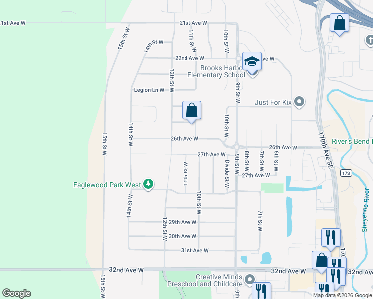 map of restaurants, bars, coffee shops, grocery stores, and more near 1036 West 30 Avenue in West Fargo