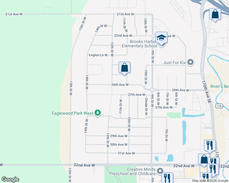 map of restaurants, bars, coffee shops, grocery stores, and more near 1036 West 30 Avenue in West Fargo