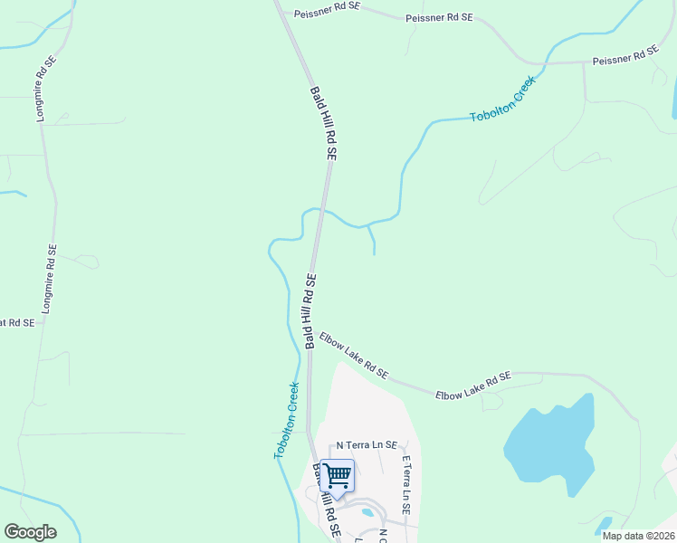 map of restaurants, bars, coffee shops, grocery stores, and more near 17110 Bald Hill Road Southeast in Yelm