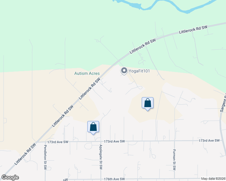 map of restaurants, bars, coffee shops, grocery stores, and more near 16816 Littlerock Road Southwest in Rochester