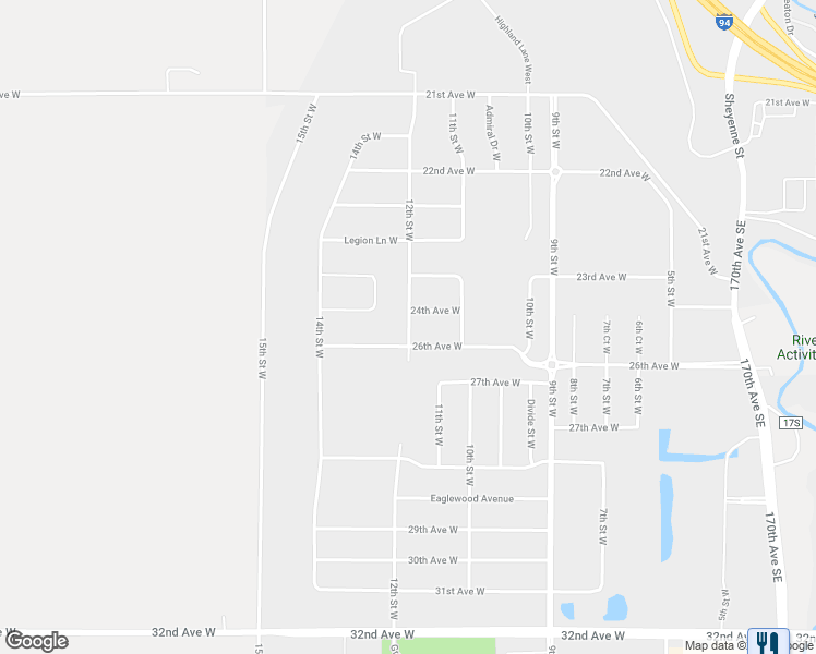 map of restaurants, bars, coffee shops, grocery stores, and more near 638-1078 21st Avenue West in West Fargo