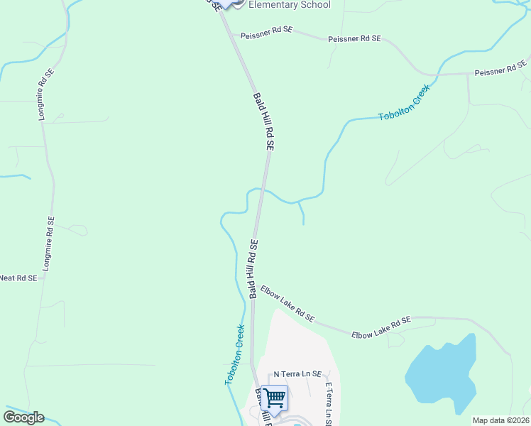 map of restaurants, bars, coffee shops, grocery stores, and more near 17110 Bald Hill Road Southeast in Yelm