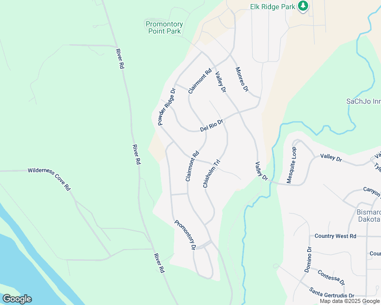 map of restaurants, bars, coffee shops, grocery stores, and more near 2726 Powder Ridge Drive in Bismarck