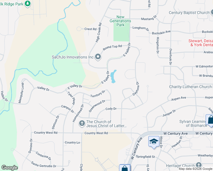 map of restaurants, bars, coffee shops, grocery stores, and more near 1500 Valley Drive in Burleigh