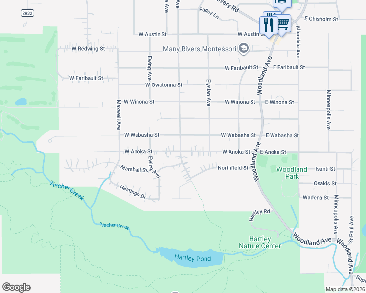 map of restaurants, bars, coffee shops, grocery stores, and more near 3322 Kolstad Avenue in Duluth