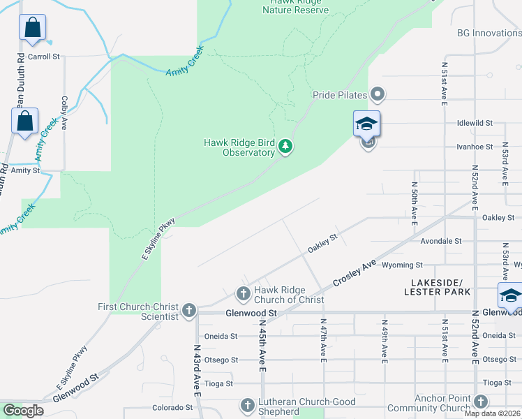 map of restaurants, bars, coffee shops, grocery stores, and more near 4639 Norwood Street in Duluth