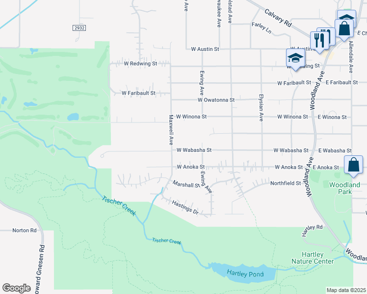 map of restaurants, bars, coffee shops, grocery stores, and more near 429 West Wabasha Street in Duluth