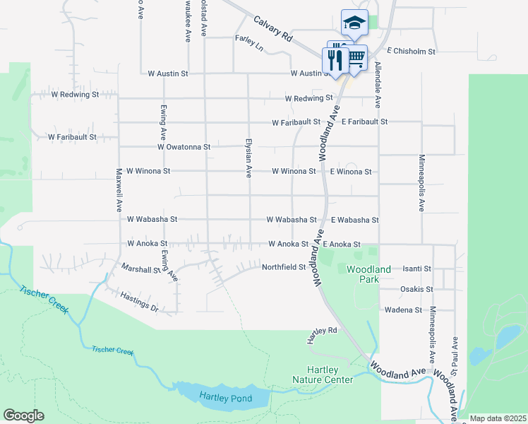 map of restaurants, bars, coffee shops, grocery stores, and more near 127 West Wabasha Street in Duluth