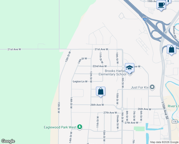 map of restaurants, bars, coffee shops, grocery stores, and more near 2340 12th Street West in West Fargo