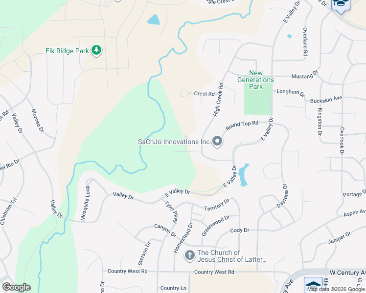 map of restaurants, bars, coffee shops, grocery stores, and more near 1407 High Creek Place in Bismarck