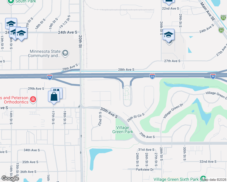 map of restaurants, bars, coffee shops, grocery stores, and more near in Moorhead