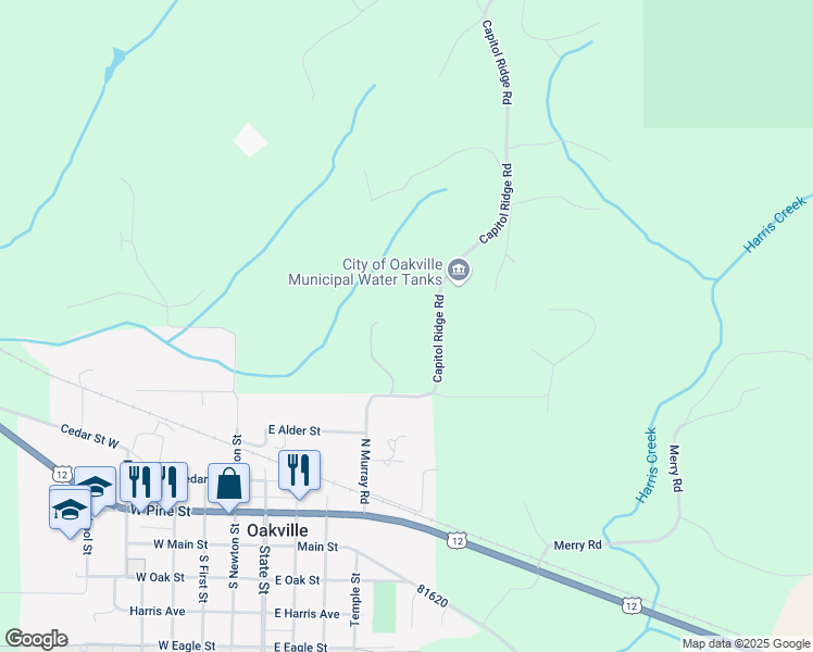 map of restaurants, bars, coffee shops, grocery stores, and more near 3 Capitol Ridge Road in Oakville
