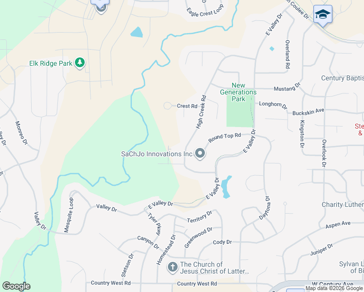 map of restaurants, bars, coffee shops, grocery stores, and more near 3618 High Creek Road in Bismarck
