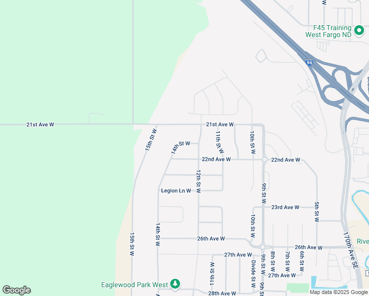map of restaurants, bars, coffee shops, grocery stores, and more near 14th Street West in West Fargo