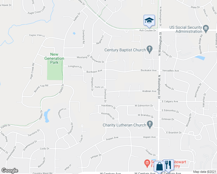 map of restaurants, bars, coffee shops, grocery stores, and more near 3733 Overlook Drive in Bismarck