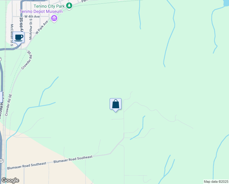 map of restaurants, bars, coffee shops, grocery stores, and more near 3906 Blumauer Road Southeast in Tenino