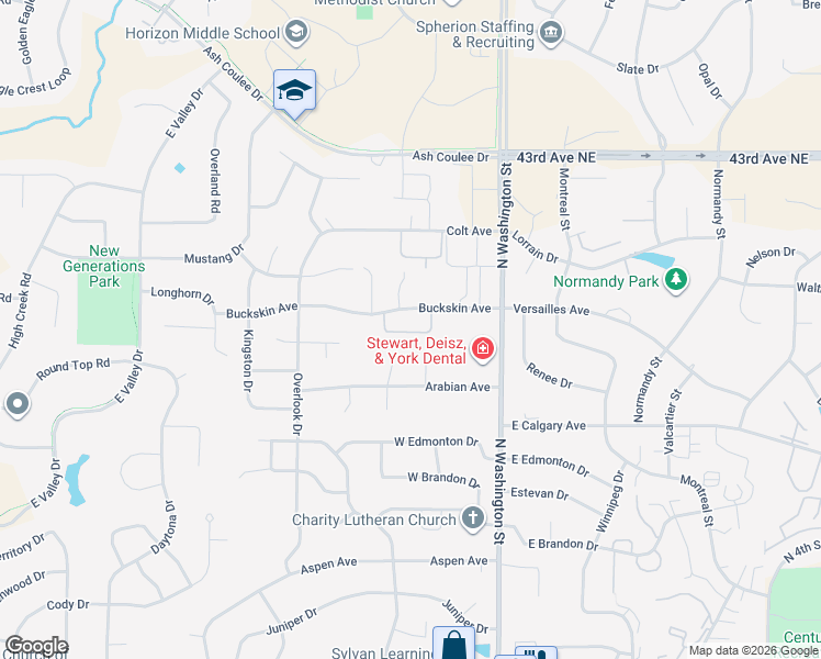 map of restaurants, bars, coffee shops, grocery stores, and more near 299-301 Buckskin Avenue in Bismarck