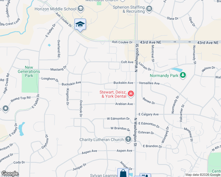 map of restaurants, bars, coffee shops, grocery stores, and more near 299-301 Buckskin Avenue in Bismarck