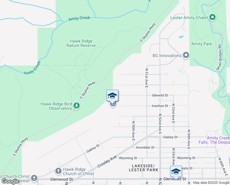 map of restaurants, bars, coffee shops, grocery stores, and more near 4855 Idlewild Street in Duluth