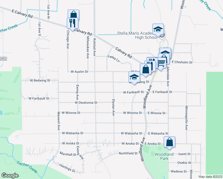 map of restaurants, bars, coffee shops, grocery stores, and more near 212 West Redwing Street in Duluth