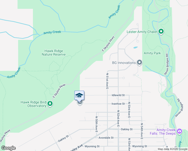 map of restaurants, bars, coffee shops, grocery stores, and more near 5003 Woodlawn Street in Duluth