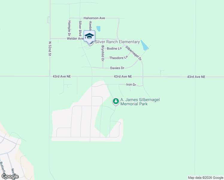 map of restaurants, bars, coffee shops, grocery stores, and more near 5763 43rd Avenue Northeast in Bismarck