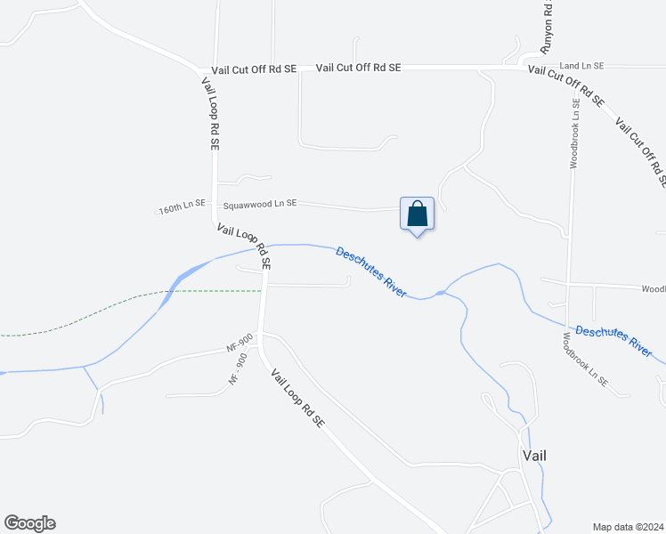 map of restaurants, bars, coffee shops, grocery stores, and more near 16050 Vail Loop Road Southeast in Rainier