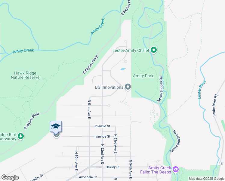 map of restaurants, bars, coffee shops, grocery stores, and more near 2921 Bald Eagle Trail in Duluth