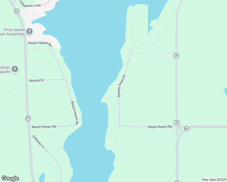 map of restaurants, bars, coffee shops, grocery stores, and more near 13149 Breezy Pines Drive in Park Rapids