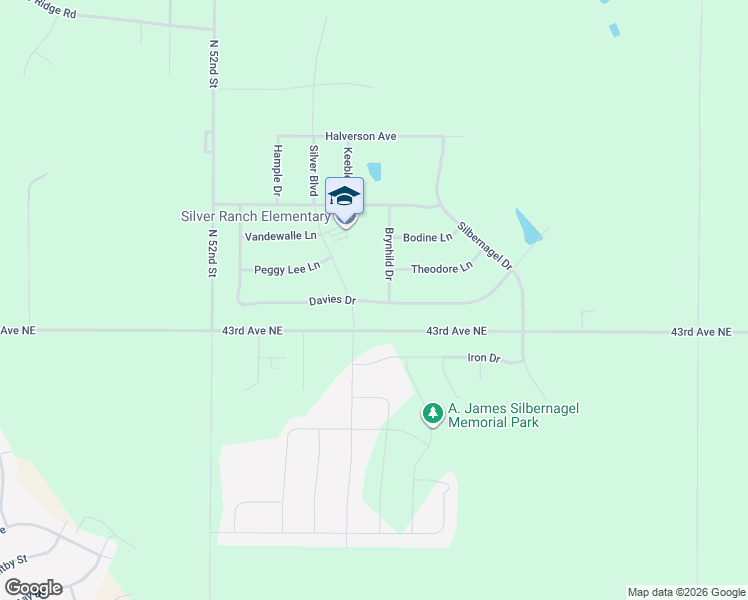 map of restaurants, bars, coffee shops, grocery stores, and more near 5662 43rd Avenue Northeast in Bismarck