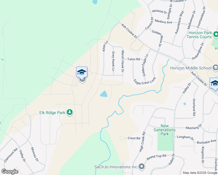map of restaurants, bars, coffee shops, grocery stores, and more near 1627 Prairie Hawk Drive in Bismarck