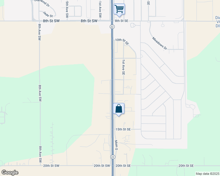 map of restaurants, bars, coffee shops, grocery stores, and more near 849 Main South in Dickinson