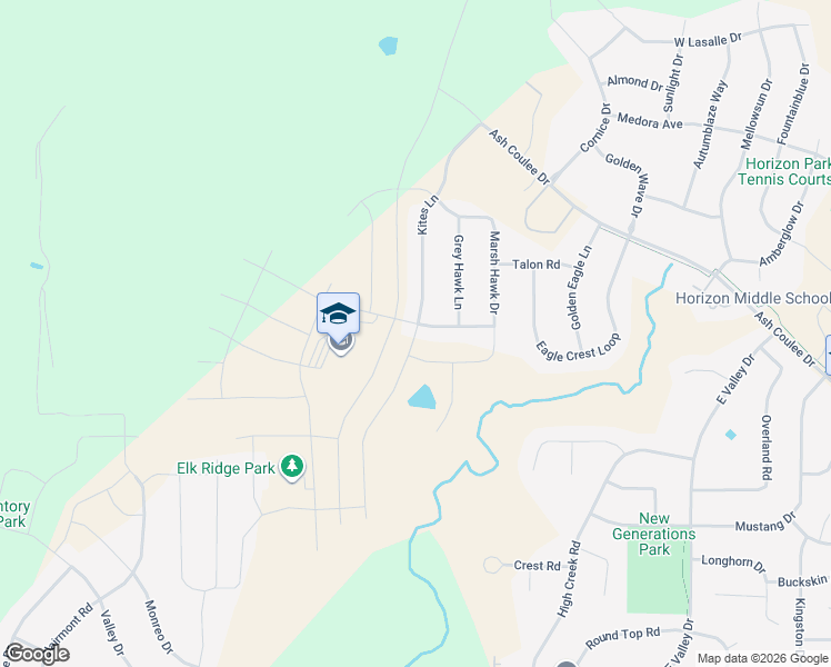 map of restaurants, bars, coffee shops, grocery stores, and more near Kites Lane in Bismarck