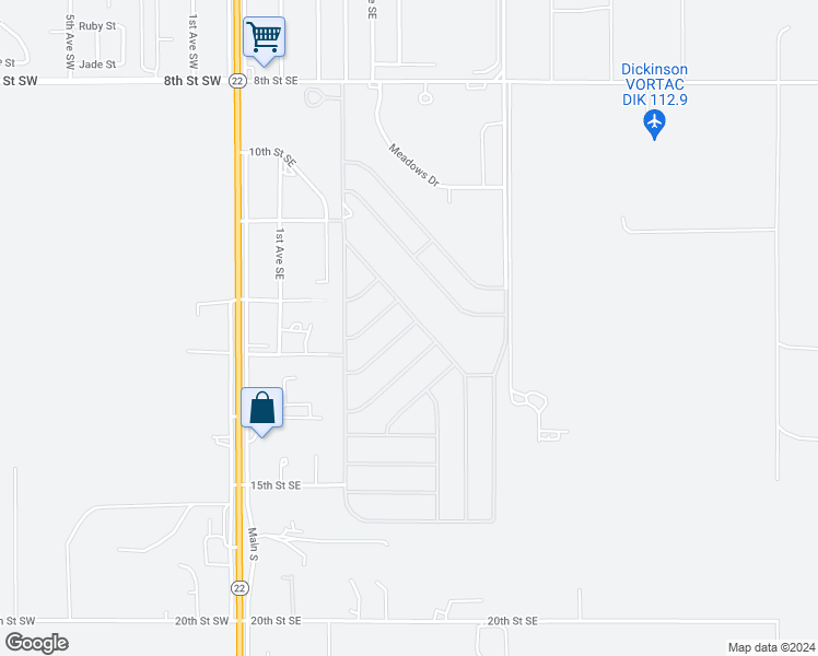 map of restaurants, bars, coffee shops, grocery stores, and more near 889 Cal Drive in Dickinson