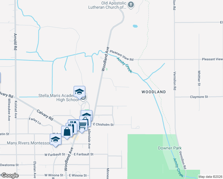 map of restaurants, bars, coffee shops, grocery stores, and more near 4504 Woodland Avenue in Duluth