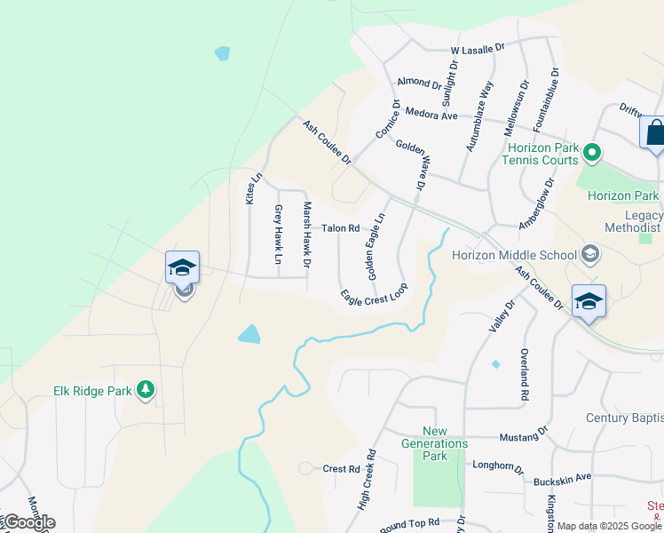 map of restaurants, bars, coffee shops, grocery stores, and more near 1438 Eagle Crest Loop in Bismarck