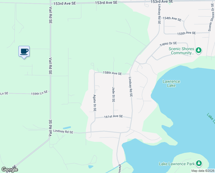 map of restaurants, bars, coffee shops, grocery stores, and more near 15823 Jade Street Southeast in Yelm