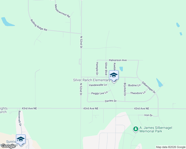 map of restaurants, bars, coffee shops, grocery stores, and more near 4905 52nd Street Northeast in Bismarck