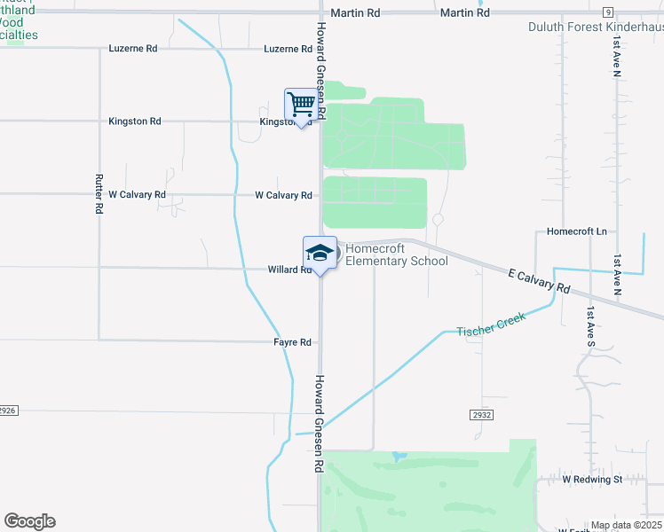 map of restaurants, bars, coffee shops, grocery stores, and more near 4784 Howard Gnesen Road in Duluth