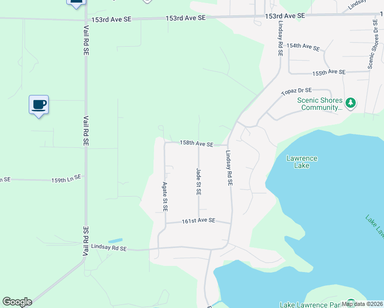 map of restaurants, bars, coffee shops, grocery stores, and more near 15823 Jade Street Southeast in Yelm