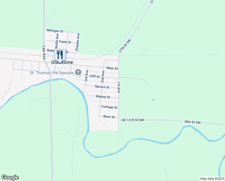 map of restaurants, bars, coffee shops, grocery stores, and more near 160 Spruce Street in Gladstone