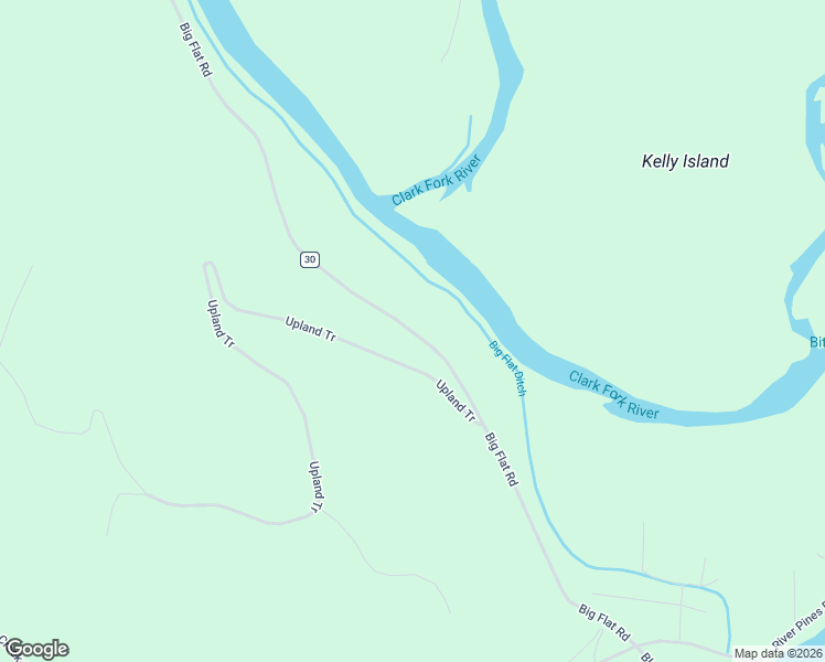 map of restaurants, bars, coffee shops, grocery stores, and more near County Road 30 in Missoula